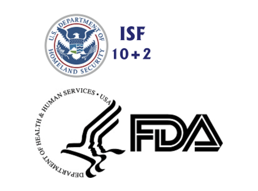 U.S. Department of Homeland Security ISF 10+2 and FDA logos